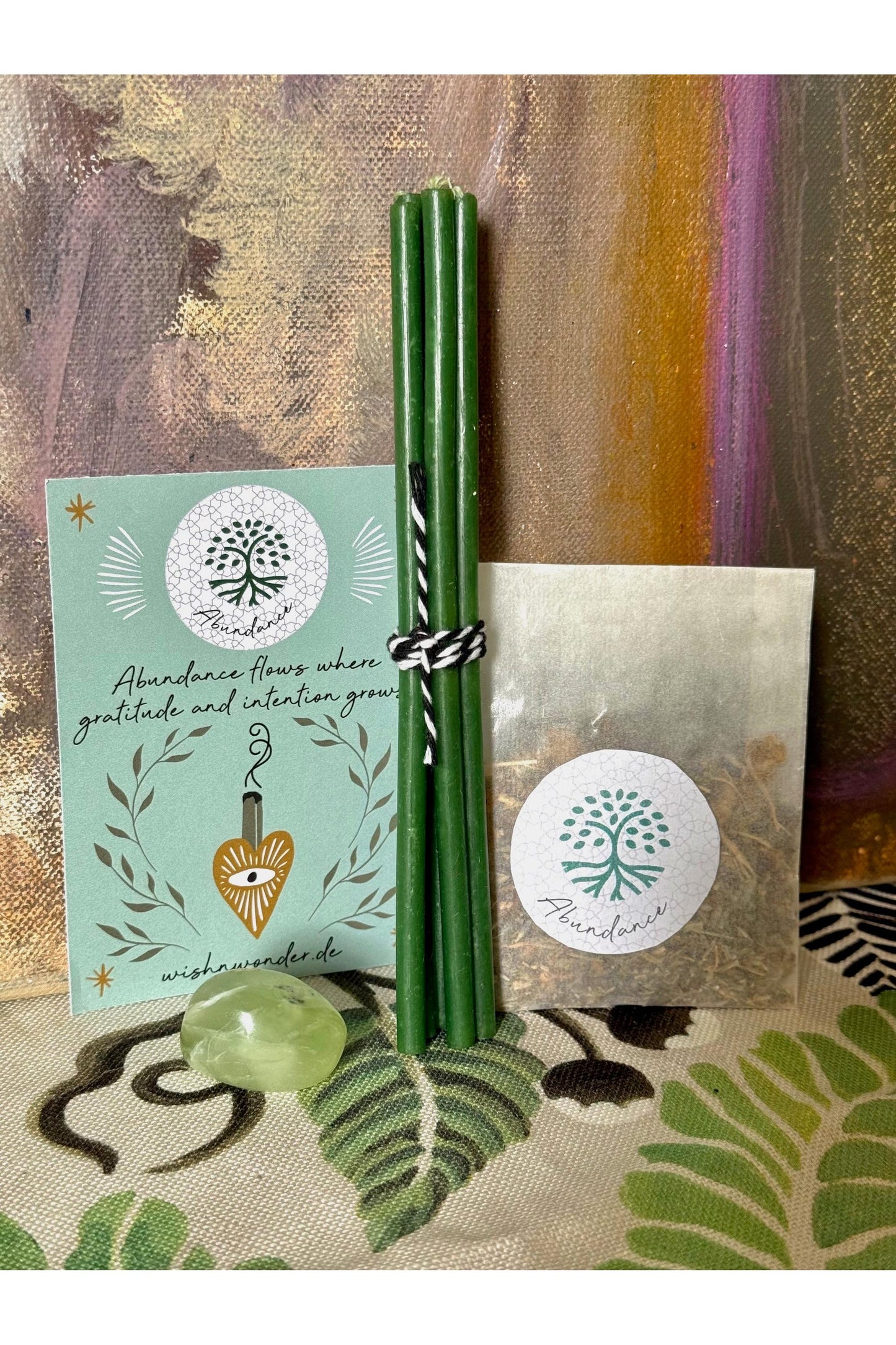 ABUNDANCE - Green Candles