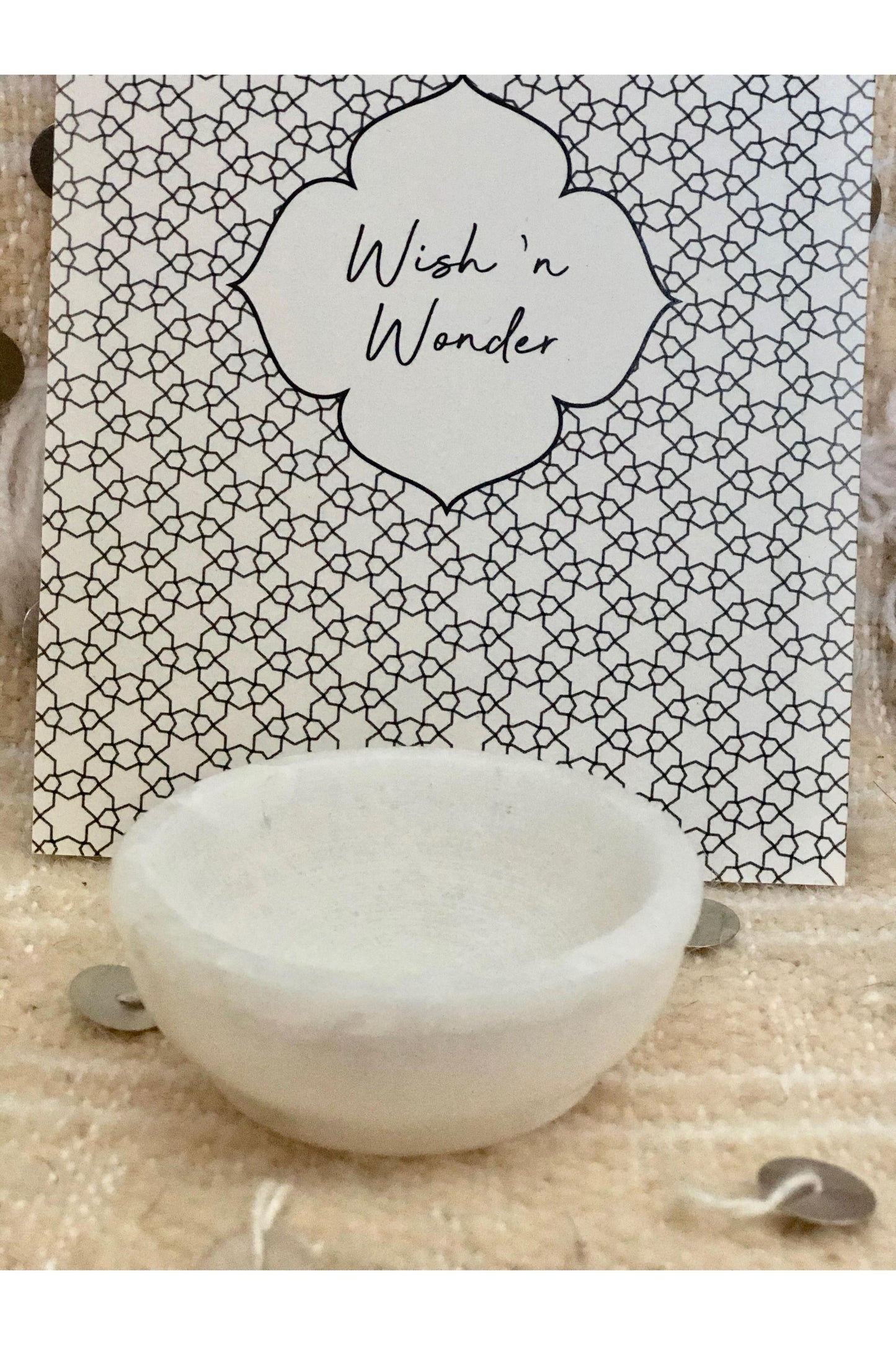 Soapstone incense bowl, white - small